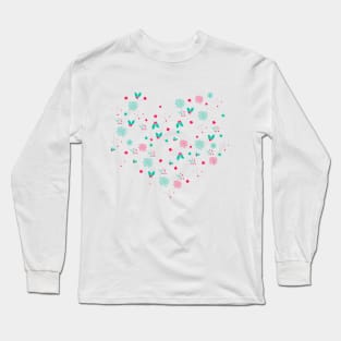 Patrón navideño con ornamentación Long Sleeve T-Shirt